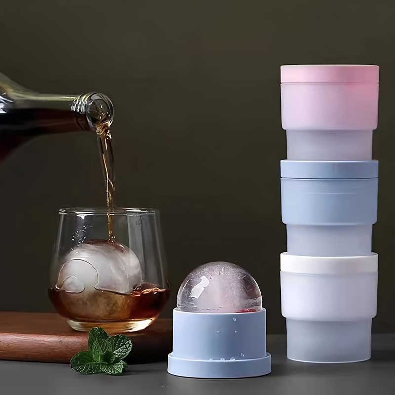 Wine Beer And Liquor - เครื่องทำน้ำแข็งทรงกลม 3 ชิ้น, แม่พิมพ์น้ำแข็งทรงกลมเหมาะสำหรับวิสกี้, ค็อกเทล, น้ำผลไม้,