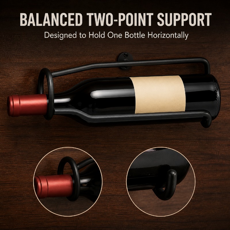 Wine Beer Rack - ชั้นวางไวน์ติดผนังโลหะสไตล์ยุโรปสมัยใหม่ ที่แขวนขวดโชว์สำหรับบ้าน ร้านอาหาร ไวน์แดง เบียร์