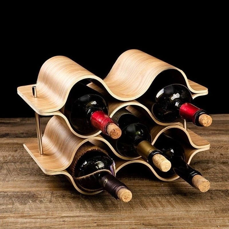 Wine Beer Rack - ที่วางขวดไวน์หยักชั้นวางไวน์ไม้ที่เก็บขวดเบียร์ที่ทันสมัยหรูหราที่หรูหราชั้นวางเบียร์อุปกรณ์บาร์