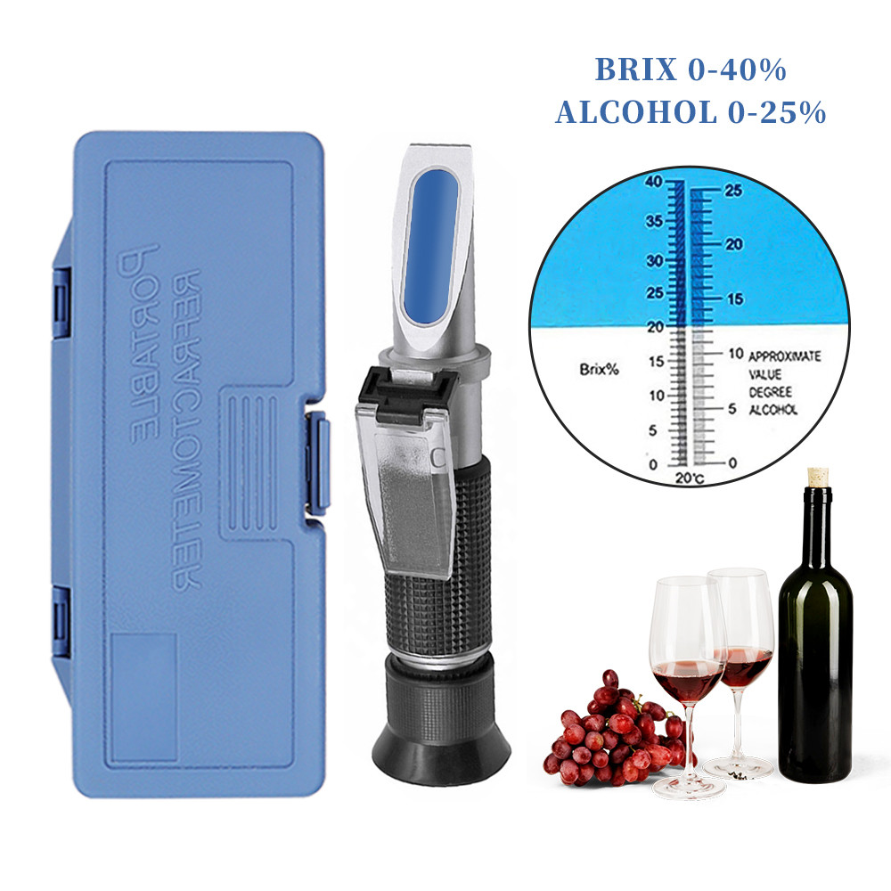 Wine To Beer Alcohol - มือถือ 0 ~ 40% น้ําตาล Refractometer