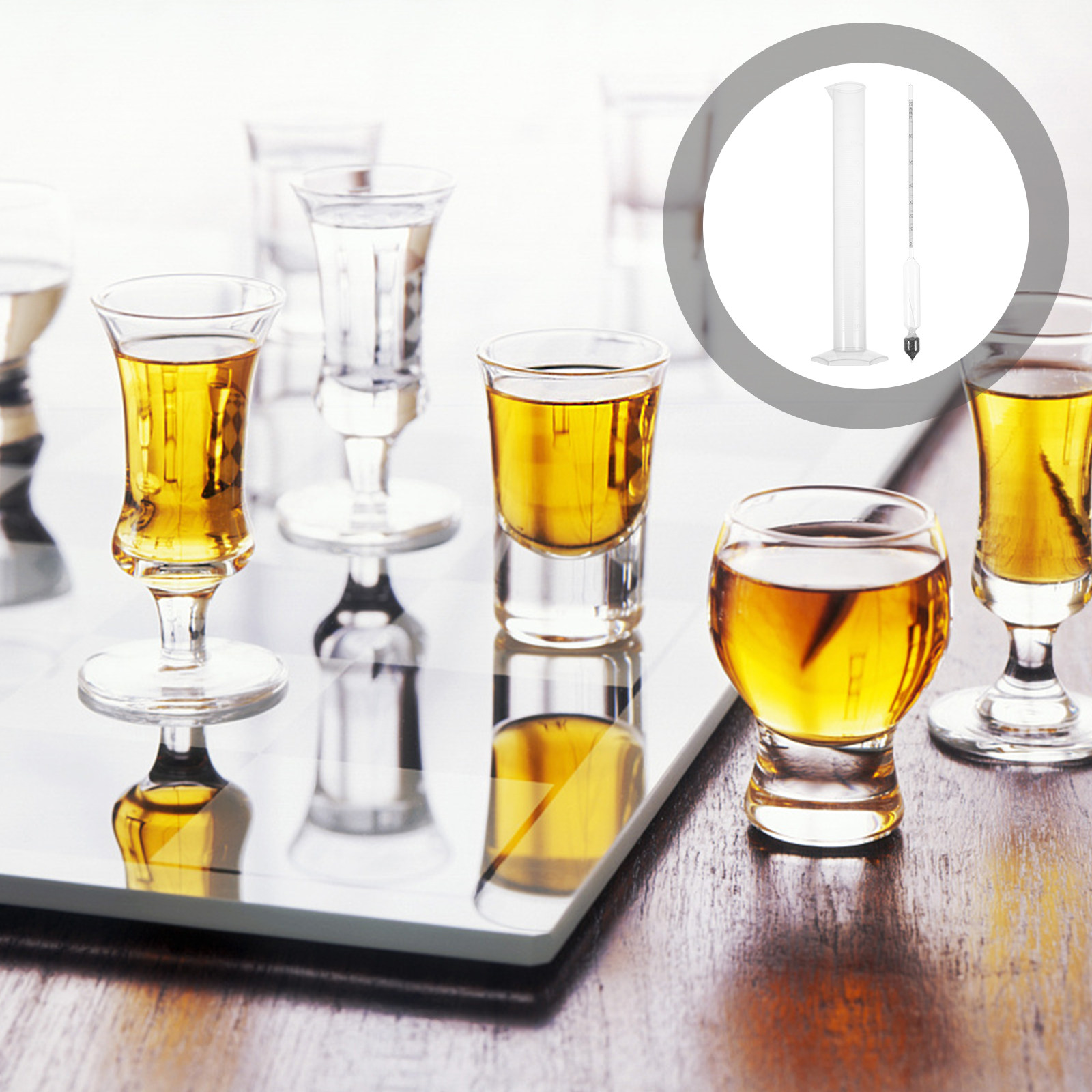 Wine Beer And Mead - ชุดเครื่องวัดแอลกอฮอล์ไฮโดรมิเตอร์สำหรับเบียร์ ไวน์ มี้ด คอมบูชา สำหรับการผลิตเครื่องดื่ม วัดค่าความถ่วงจำเพาะ