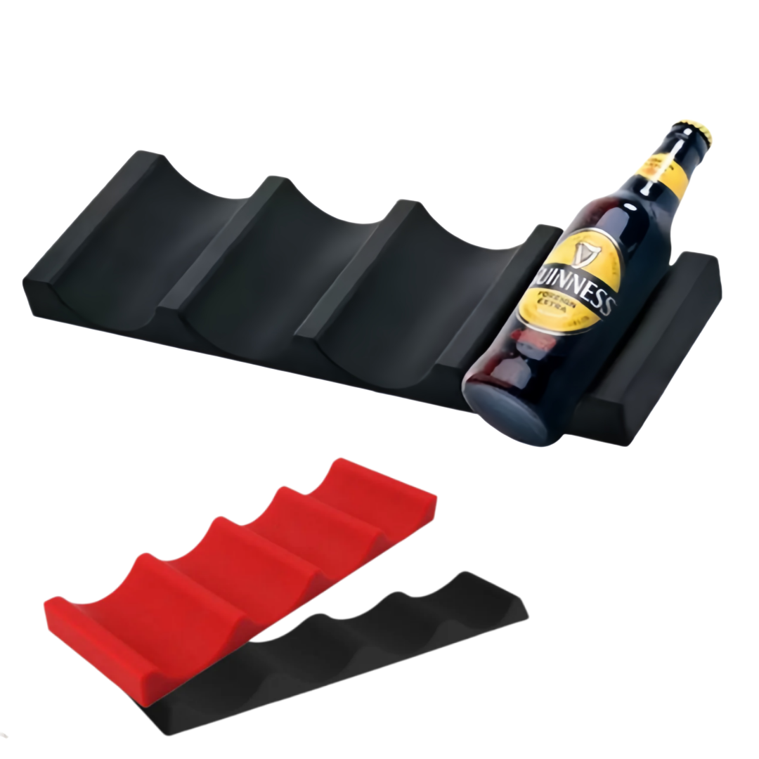 Wine Beer Rack - แผ่นรองโต๊ะบาร์ ที่วางขวดไวน์สีแดงแบบสร้างสรรค์ ถาดซิลิโคนนุ่มกันลื่น ถาดวางขวดเบียร์ ที่วางขวดเครื่องดื่ม