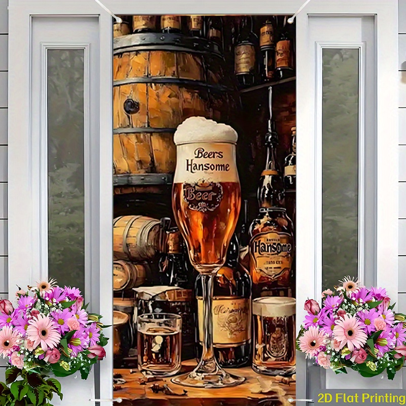Wine Beer House - ป้ายโฆษณาแบนเนอร์แบบแบน 2 มิติ 1 ชิ้น -