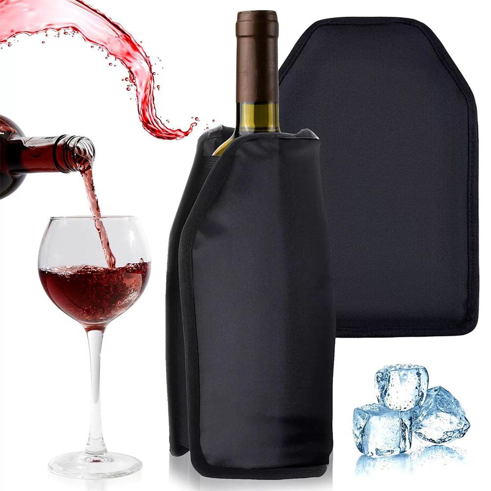 Wine Beer Rack - ถุงน้ำแข็งเก็บความเย็นสำหรับไวน์ กระเป๋าเยลลี่สำหรับปิกนิก ที่วางเครื่องดื่ม อุปกรณ์บาร์ ปลอกไวน์ไนลอน ถุงเก็บความเย็นสำหรับเบียร์และแชมเปญ