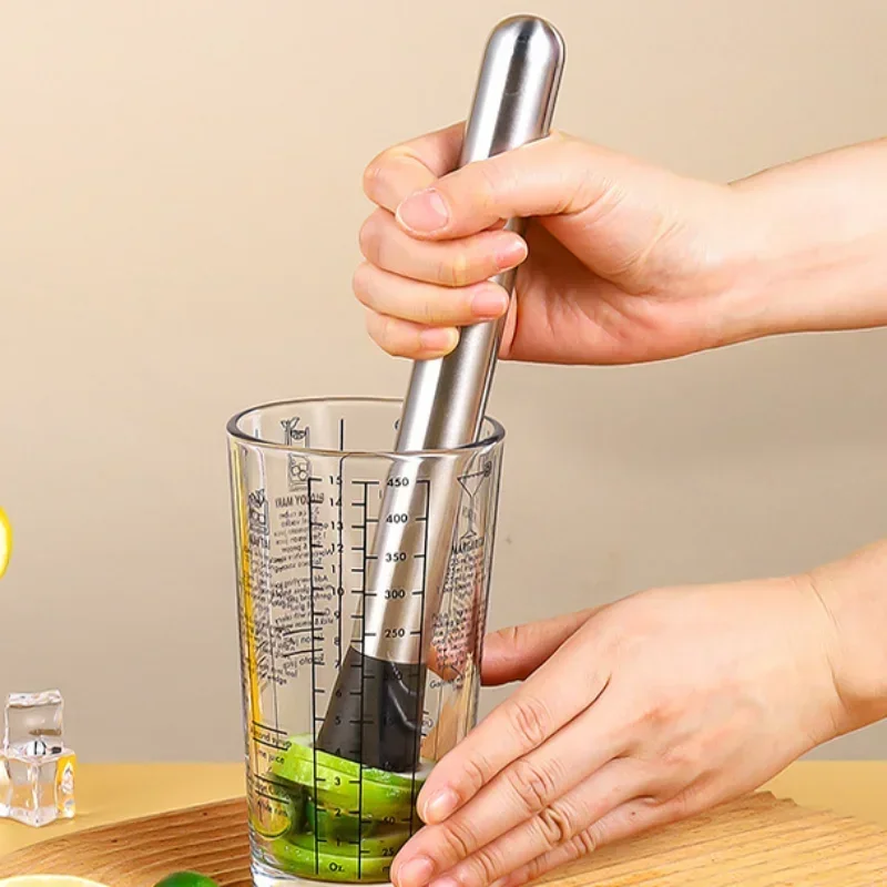 Muddler Cocktail Bar - ไม้บดน้ำแข็งสแตนเลสอเนกประสงค์ ใช้ทำไอศกรีม ค็อกเทล ผลไม้ มะนาว เครื่องมือบดในบาร์