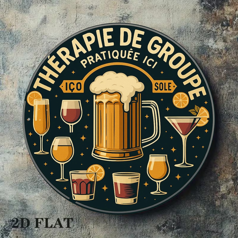 ป้ายโลหะวินเทจทรงกลมแบน 2 มิติ - Beer And Wine Quote บทวิจารณ์และราคา