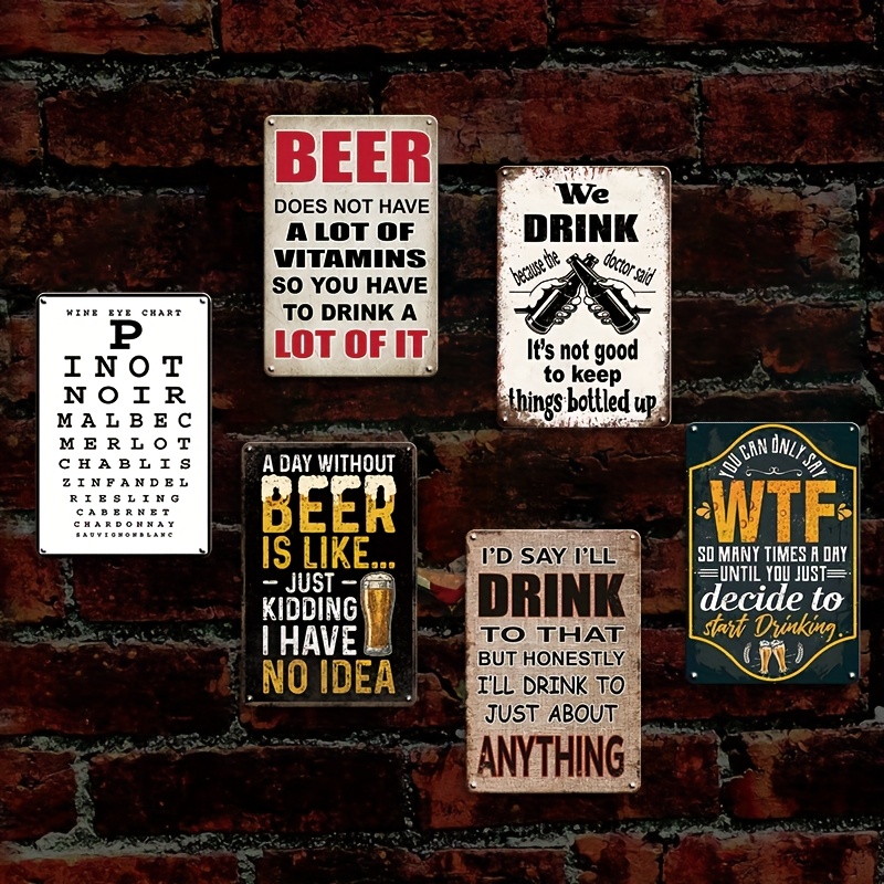 ป้ายโลหะลายเบียร์ 2 มิติ สไตล์ - Beer And Wine Quote บทวิจารณ์และราคา