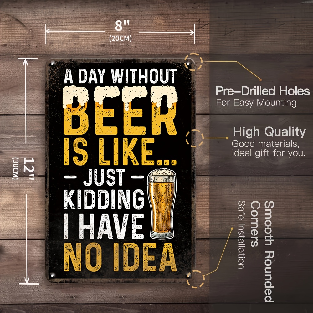 ป้ายโลหะลายเบียร์ 2 มิติ สไตล์ - Beer And Wine Quote บทวิจารณ์และราคา