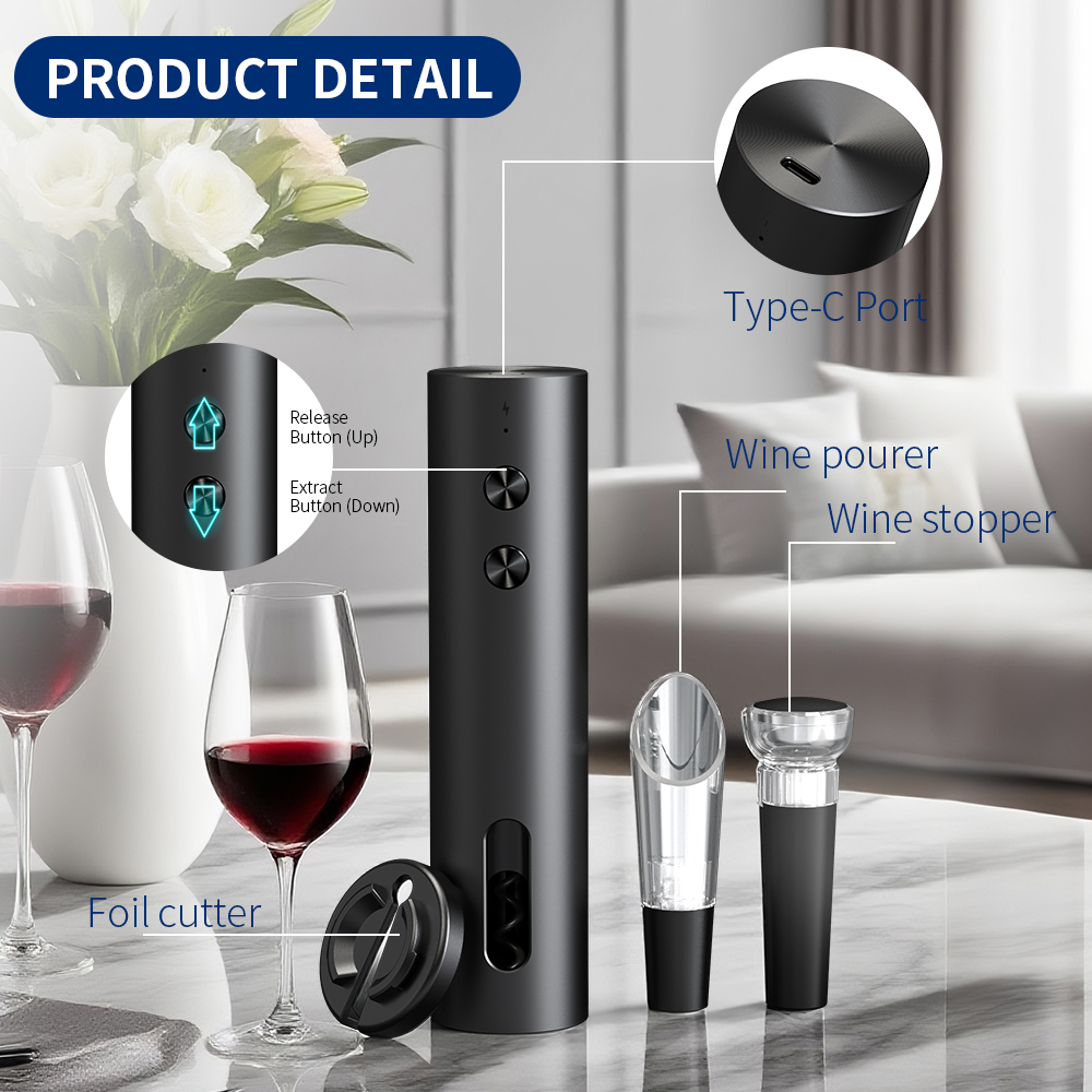 ชุดเปิดขวดไวน์ไฟฟ้า 4-in-1 ชาร - Wine Beer And Liquor บทวิจารณ์และราคา