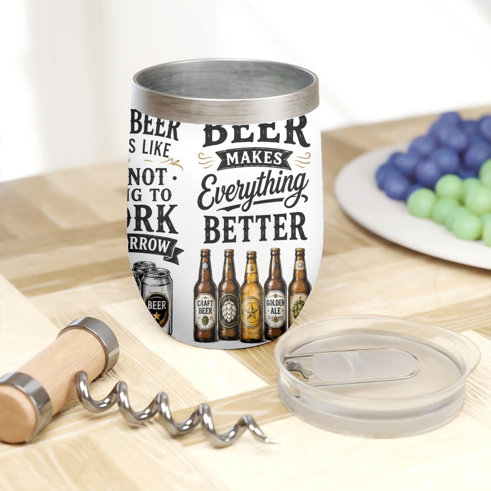 แก้วเก็บความร้อนสุญญากาศลายคำค - Beer And Wine Quote บทวิจารณ์และราคา