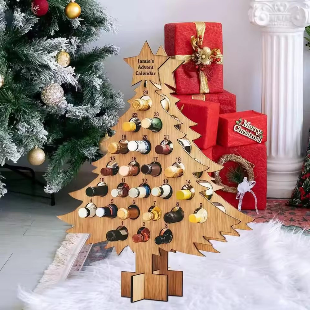 ชั้นวางไวน์ไม้รูปต้นคริสต์มาส  - Wine Beer Rack บทวิจารณ์และราคา