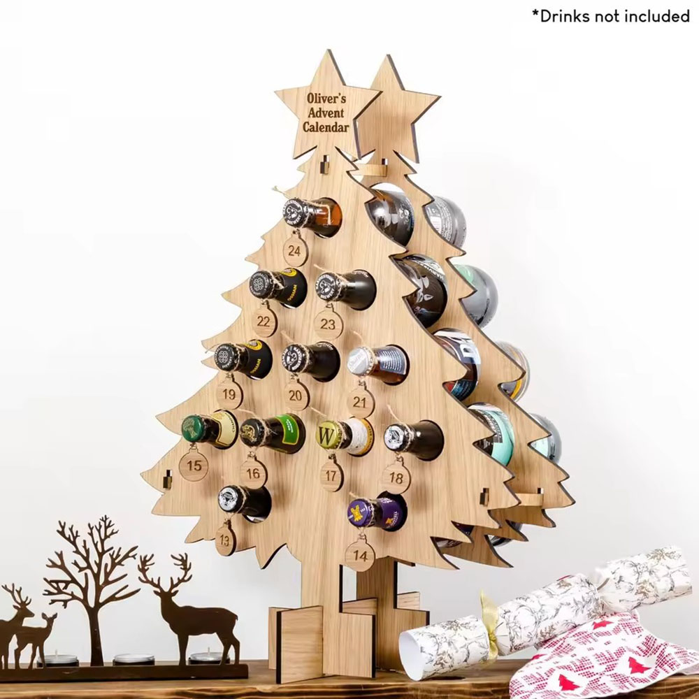 ชั้นวางไวน์ไม้รูปต้นคริสต์มาส  - Wine Beer Rack บทวิจารณ์และราคา