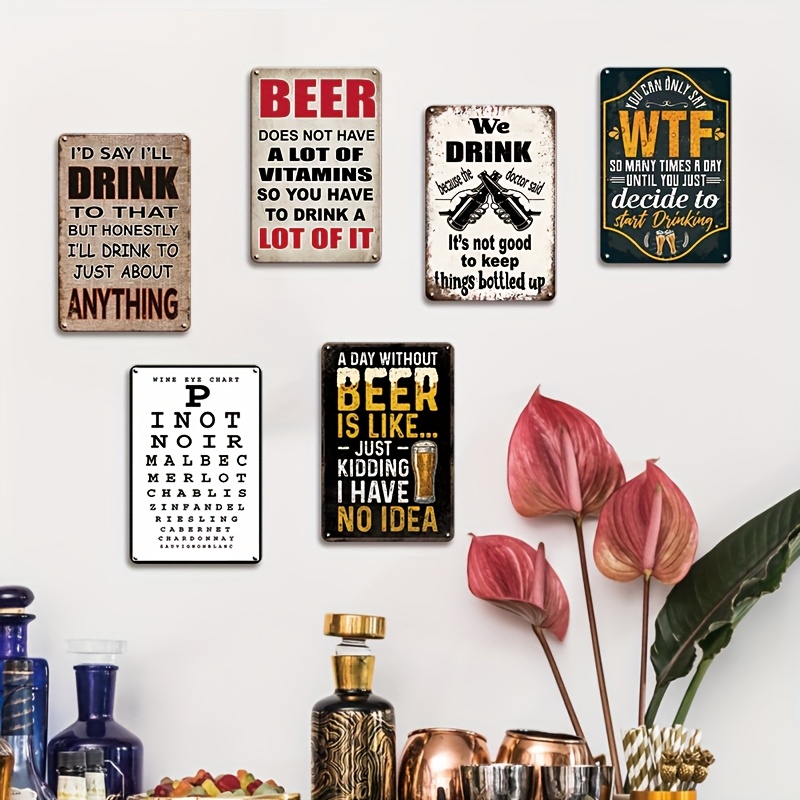 ป้ายโลหะลายเบียร์ 2 มิติ สไตล์ - Beer And Wine Quote บทวิจารณ์และราคา