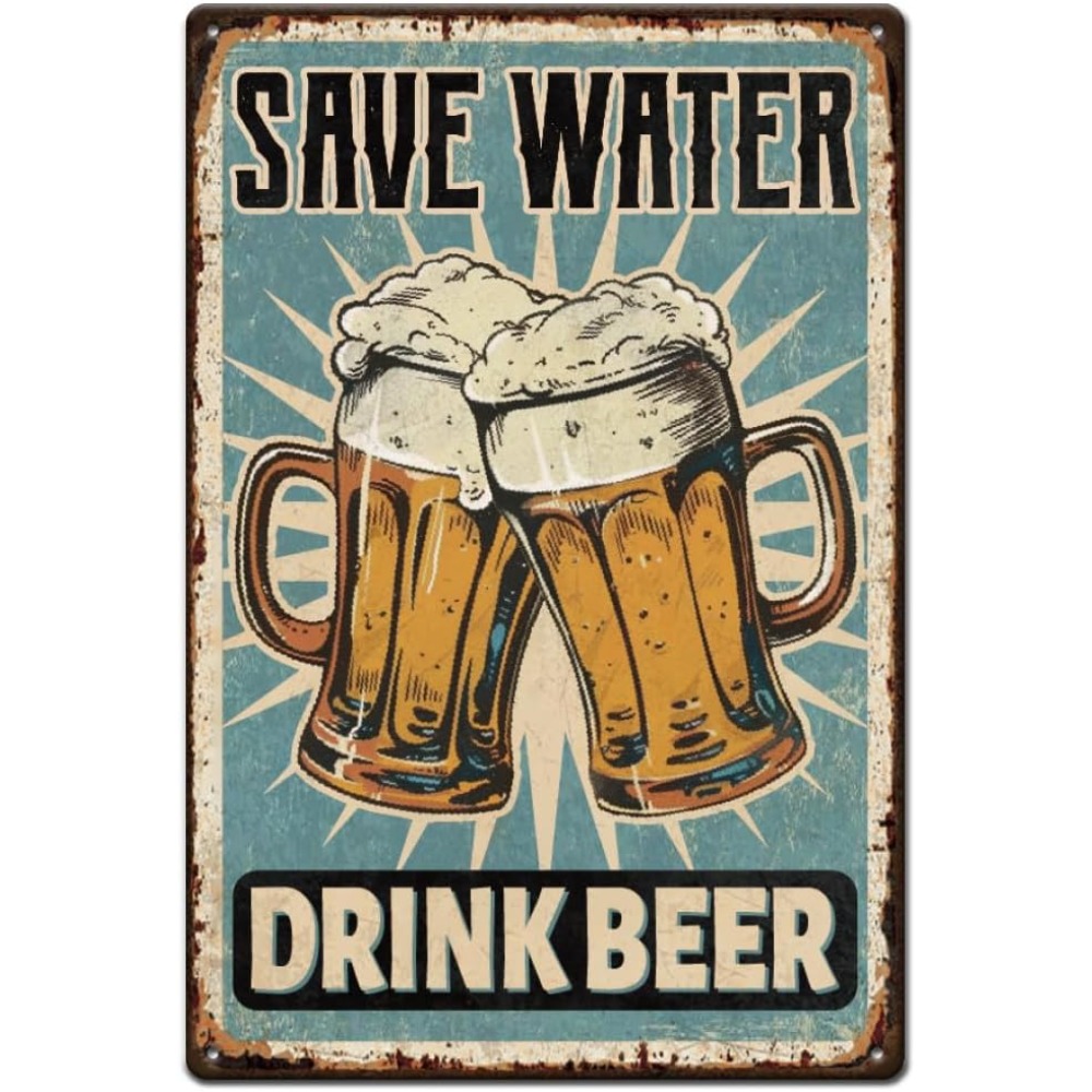 1 PC เบียร์ป้ายโลหะบาร์ป้ายดีบ - Wine Beer And Liquor บทวิจารณ์และราคา