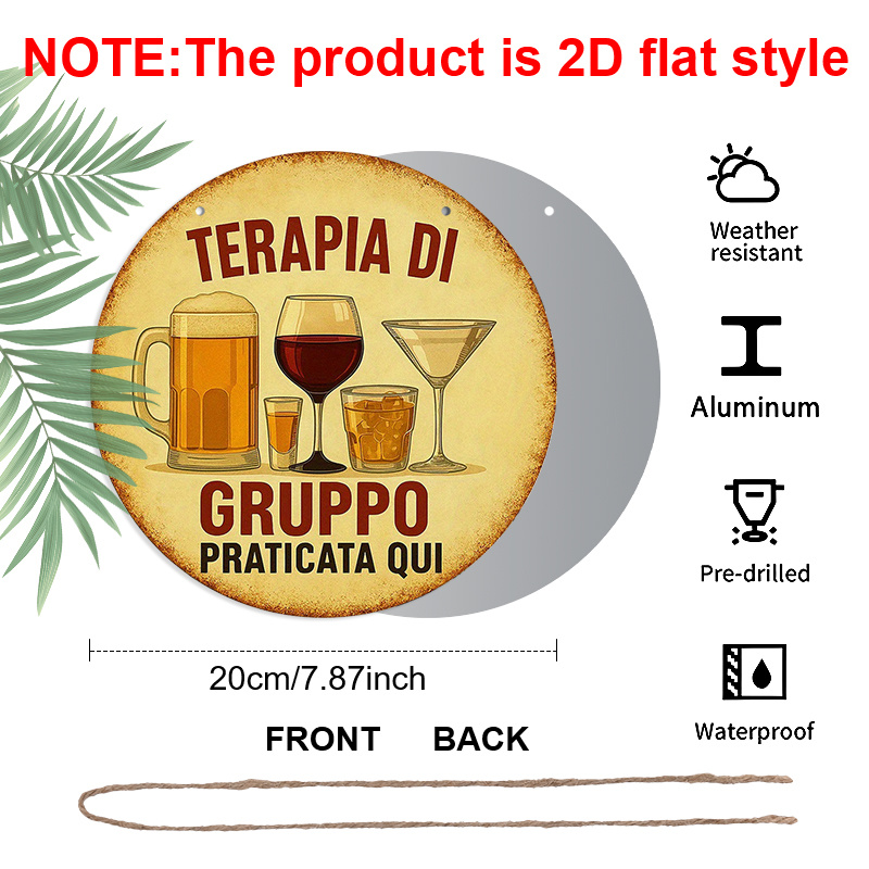 ป้ายอะลูมิเนียมทรงกลม 2 มิติ ข - Beer And Wine Quote บทวิจารณ์และราคา