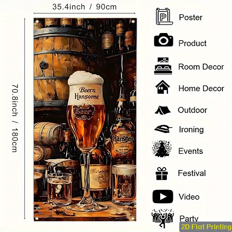 ป้ายโฆษณาแบนเนอร์แบบแบน 2 มิติ - Wine Beer House บทวิจารณ์และราคา