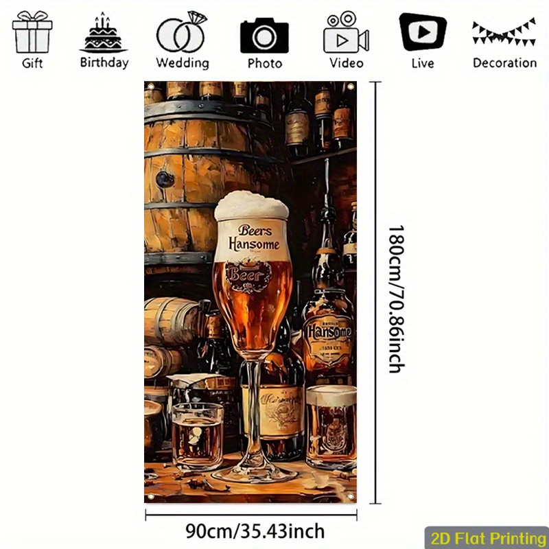 ป้ายโฆษณาแบนเนอร์แบบแบน 2 มิติ - Wine Beer House บทวิจารณ์และราคา